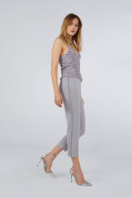 FRINGED KNITWEAR PANTS GRAY