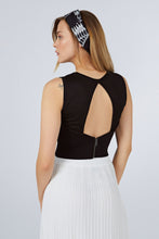 V-NECK BACK OPEN BLOUSE BLACK