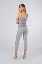 FRINGED KNITWEAR PANTS GRAY