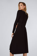 V-NECK BUTTON DRESS BLACK