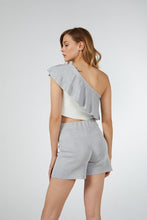 GLITTERED MINI SHORT SILVER