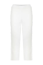 FRINGED KNITWEAR PANTS WHITE