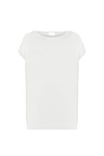 FRINGED BOAT NECK KNITWEAR TOP WHITE