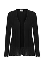 RIBBED CARDIGAN WITH GLITTERED TIPS BLACK