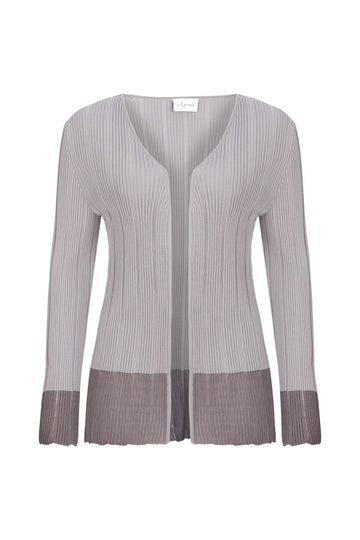 RIBBED CARDIGAN GRAY