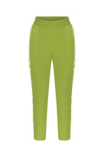 FRINGED KNITWEAR PANTS GREEN