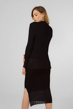 RIBBED CARDIGAN WITH GLITTERED TIPS BLACK