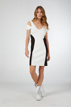 SHOULDER CUTOUT DRESS BLACK & WHITE