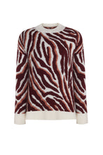 BICYCLE NECK ZEBRA FIGURE SWEATER TİLE RED