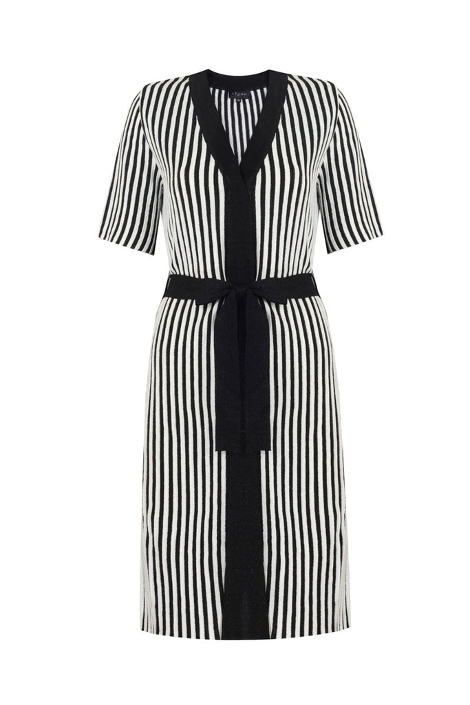 BLACK & WHITE LUREX CARDIGAN/ DRESS  Elgoo COLLECTION