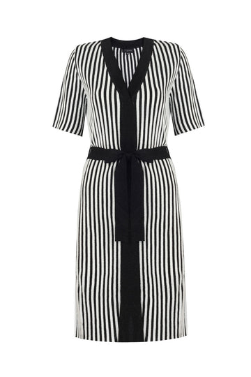 BLACK & WHITE LUREX CARDIGAN/ DRESS