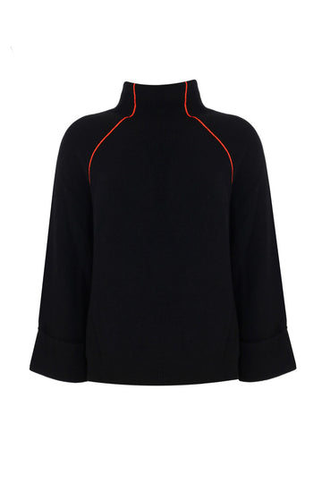 HIGH NECK CASHMERE SWEATER BLACK