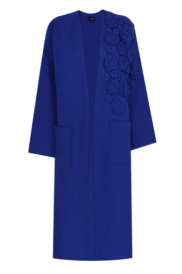 LONG KNITWEAR JACKET SAXE