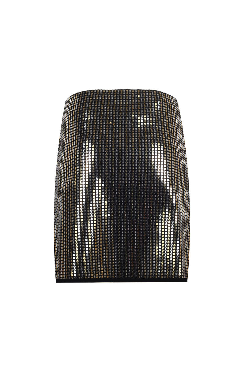 SEQUINED SKIRT BLACK