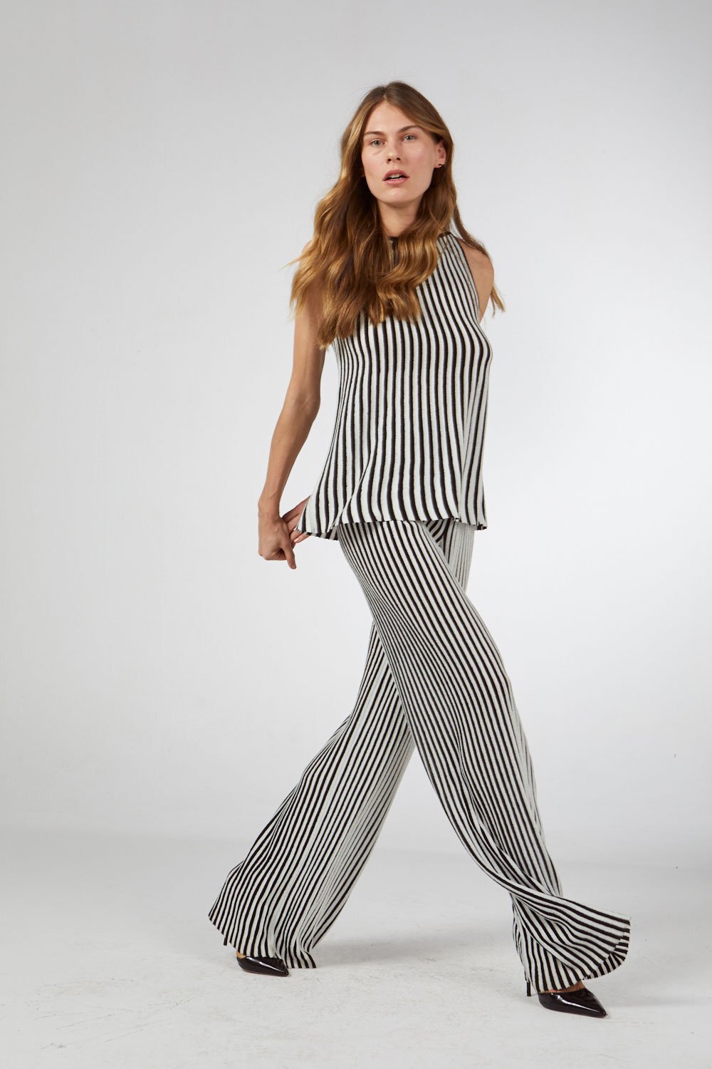 BLACK&WHITE LUREX PANTS