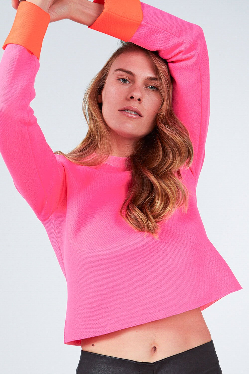 NEON TWO COLOR KNITWEAR SWEATER