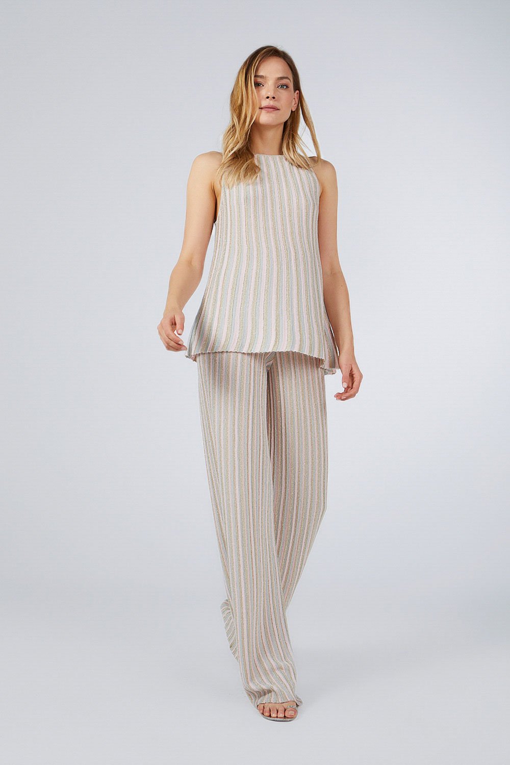 THREE COLOUR LUREX TROUSERS