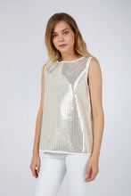 SEQUINED TRICOT TOP WHITE