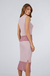 RIBBED SKIRT WITH GLITTERED BOTTOM PINK