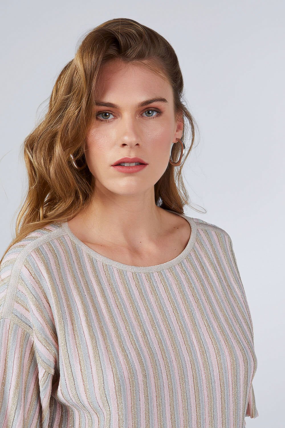 THREE COLOUR LUREX BLOUSE