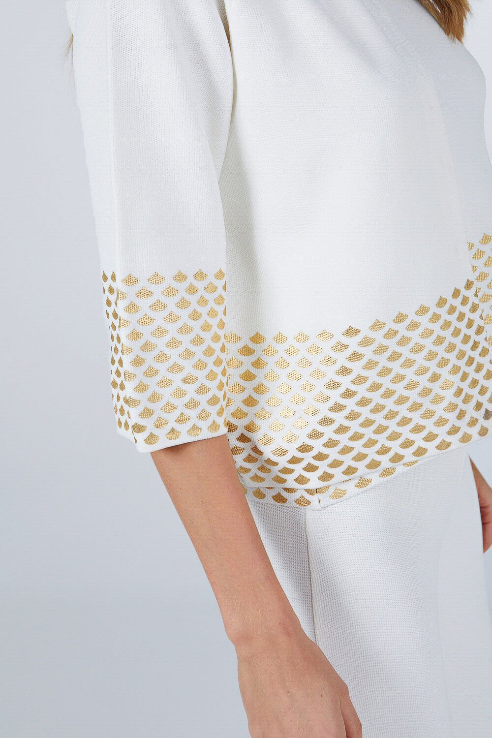 GOLD LEAF PRINTED JACKET WHITE