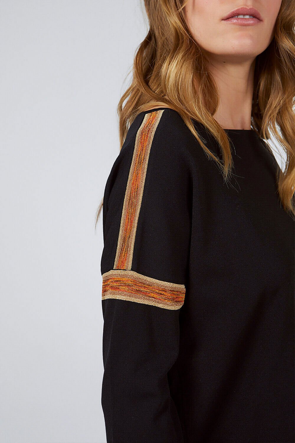 BICYCLE NECK INTARSIA KNITWEAR SWEATER BLACK