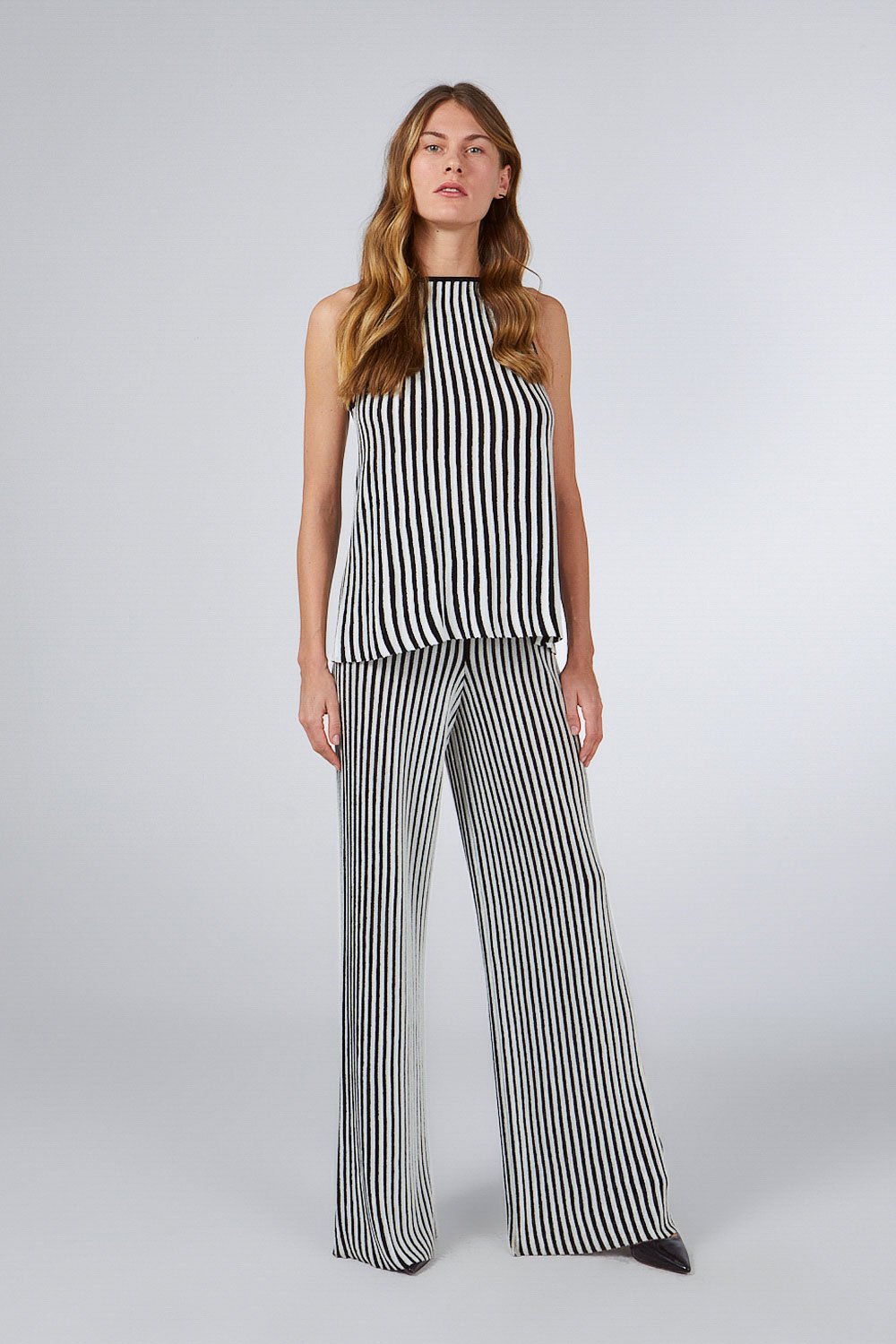 BLACK&WHITE LUREX PANTS