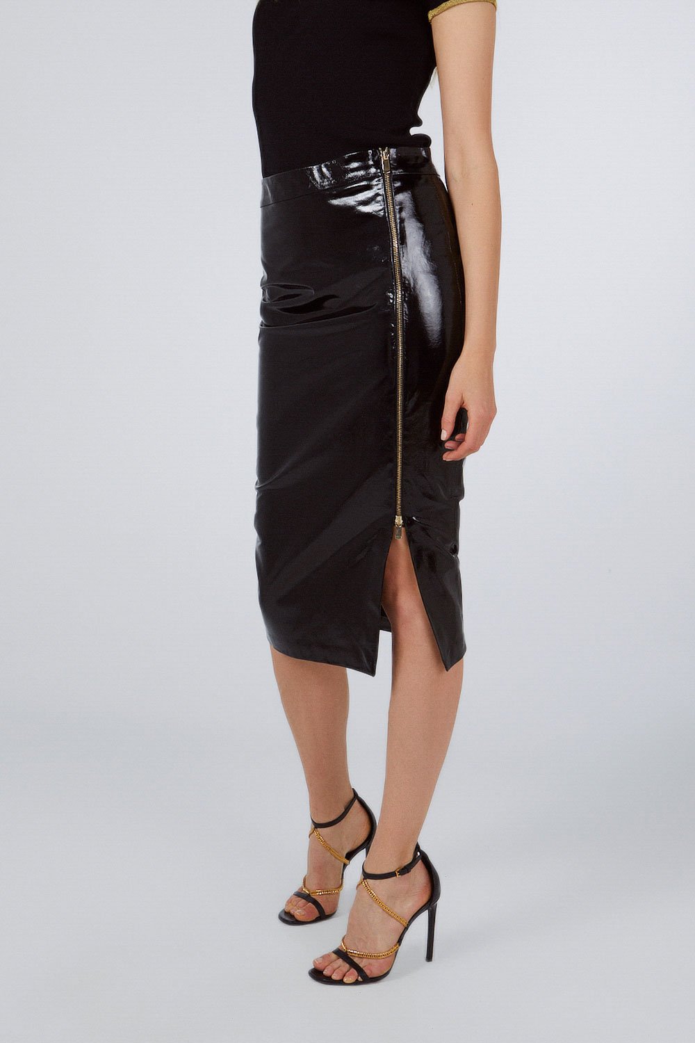 PATENT LEATHER SKIRT
