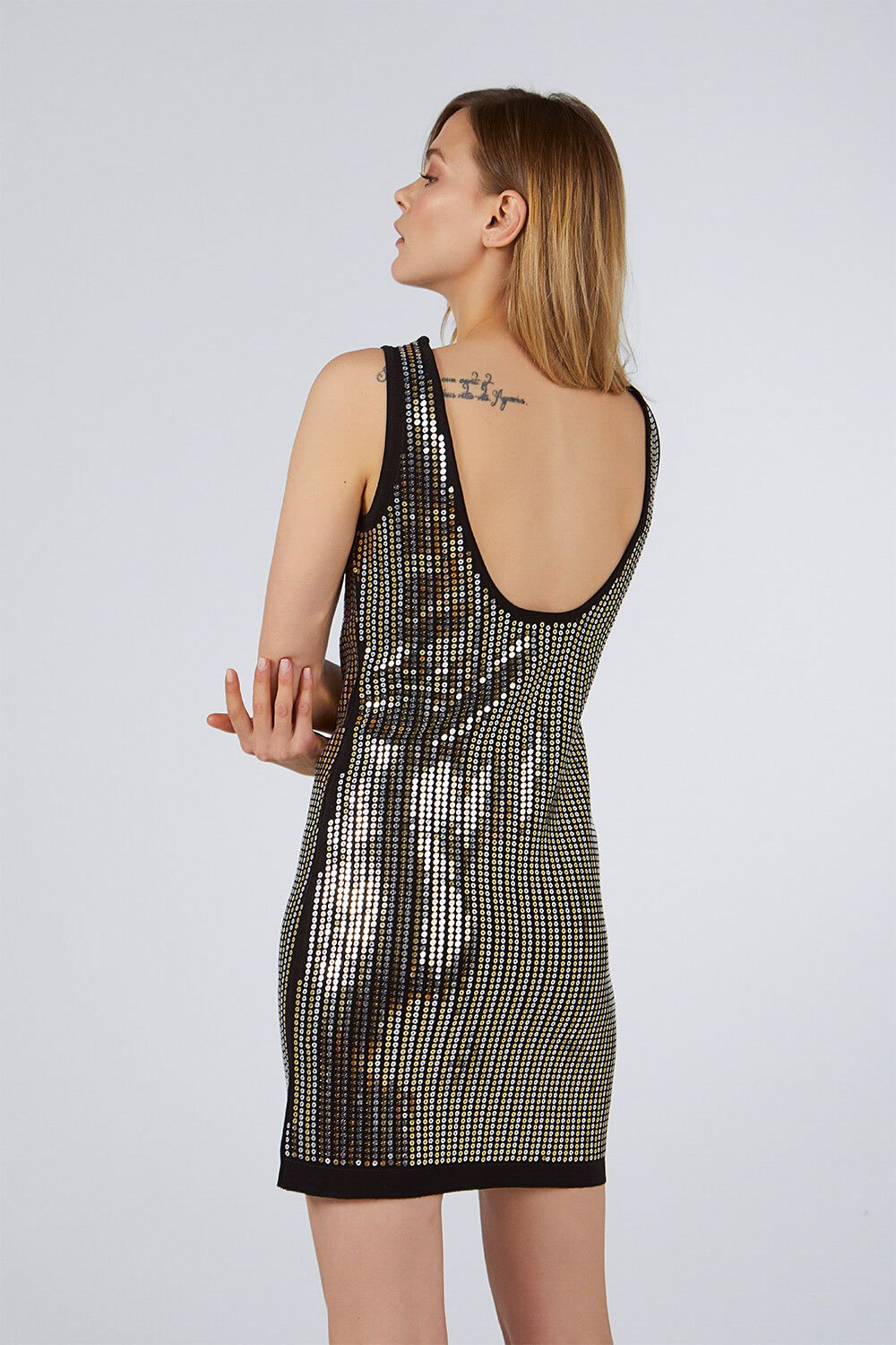 SEQUINED DRESS BLACK