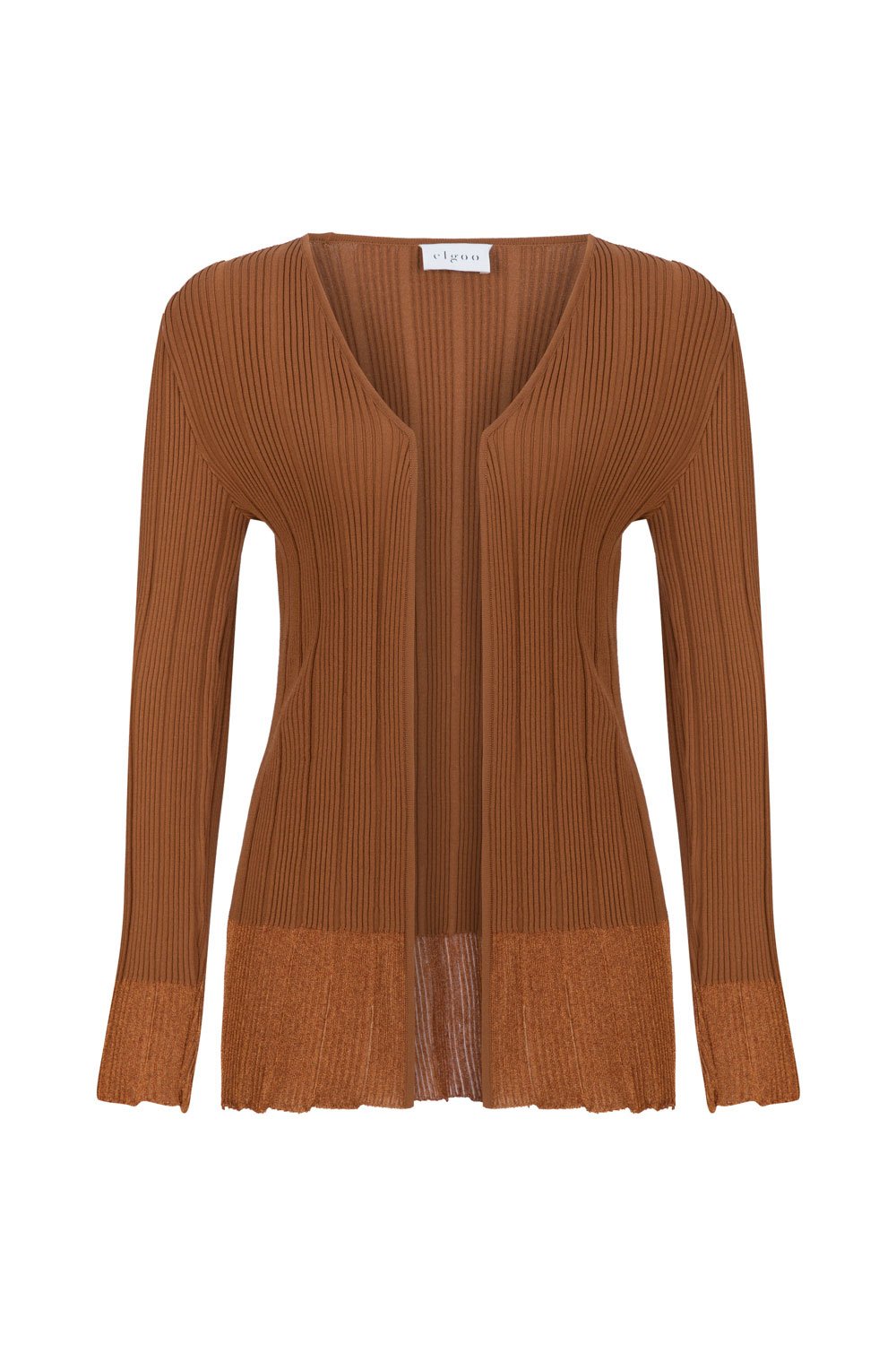 RIBBED CARDIGAN WITH GLITTERED TIPS