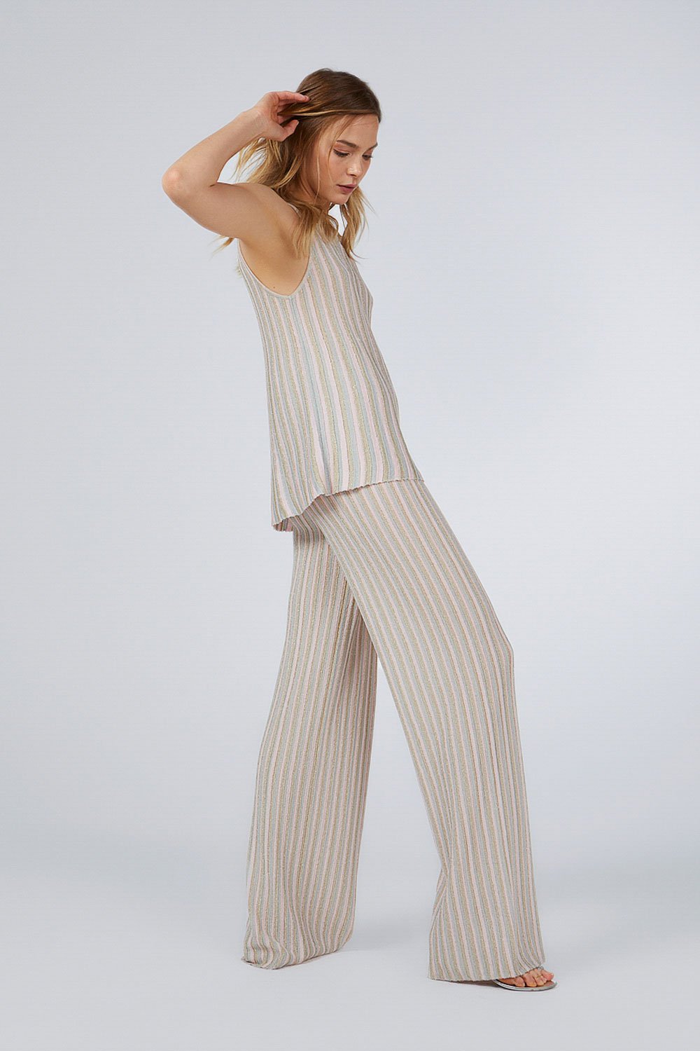 THREE COLOUR LUREX TROUSERS