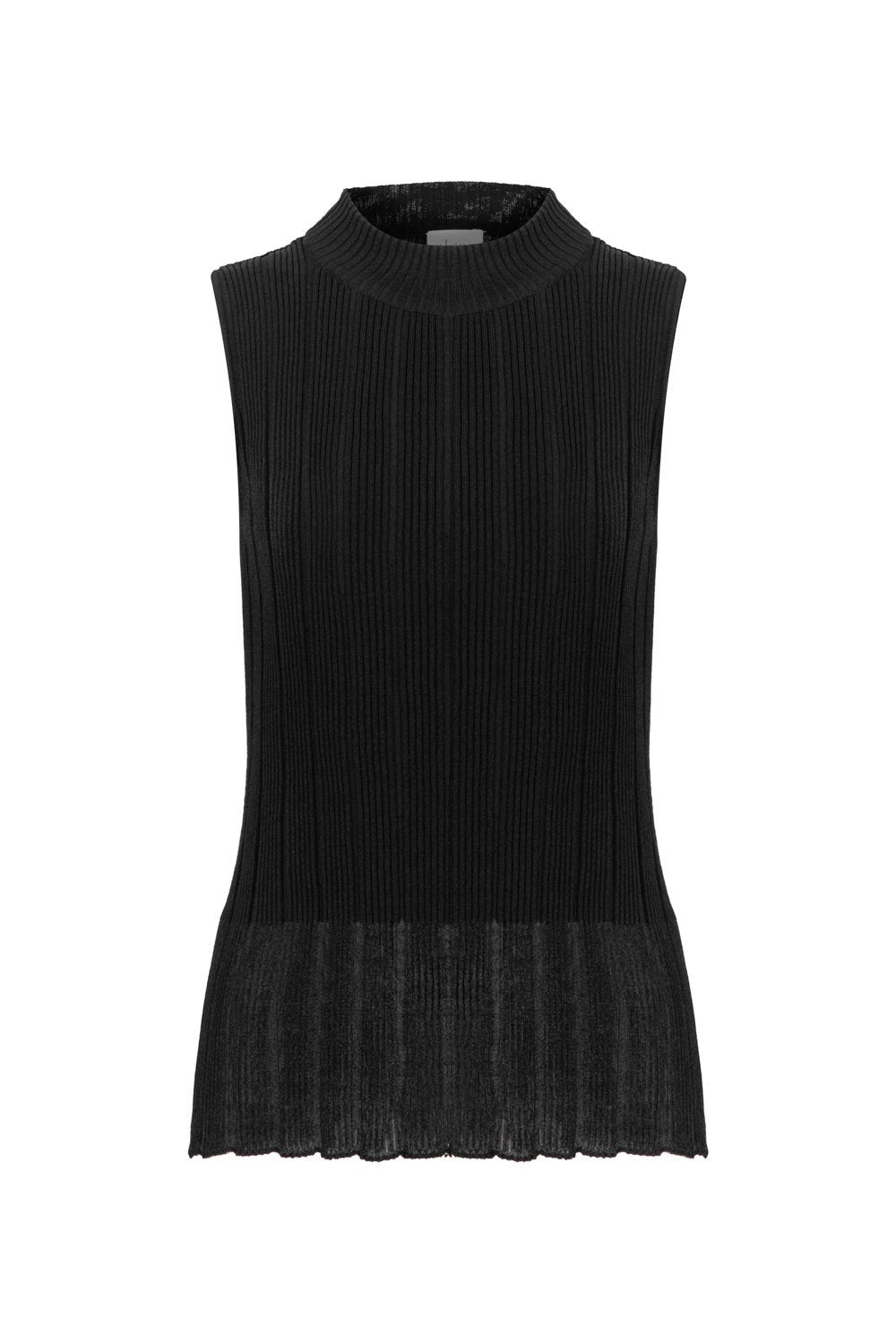 RIBBED TOP WITH GLITTERED BOTTOM BLACK