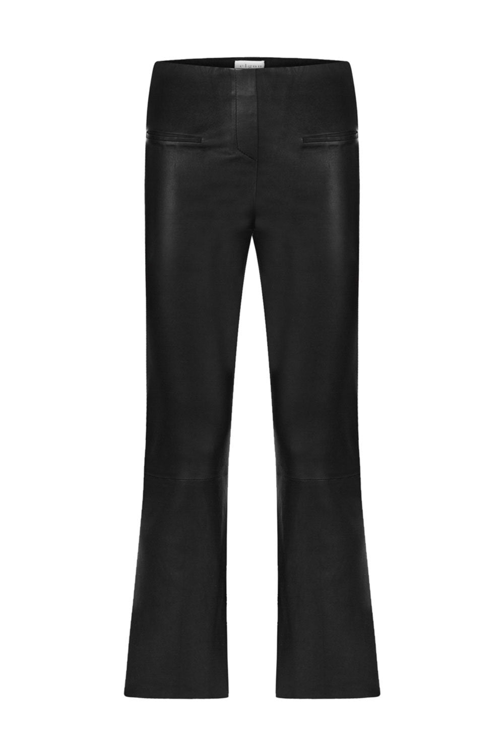 CROP LEATHER PANTS BLACK