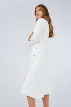 V-NECK BUTTON DRESS WHITE