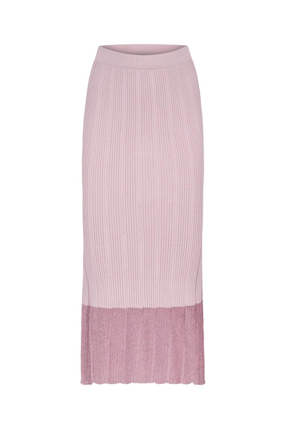 RIBBED SKIRT WITH GLITTERED BOTTOM PINK