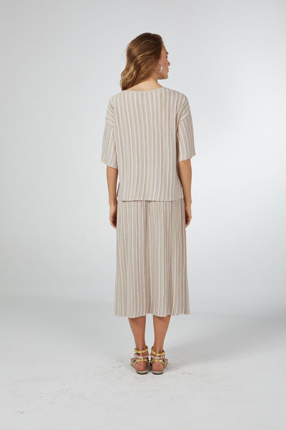 THREE COLOUR LUREX BLOUSE