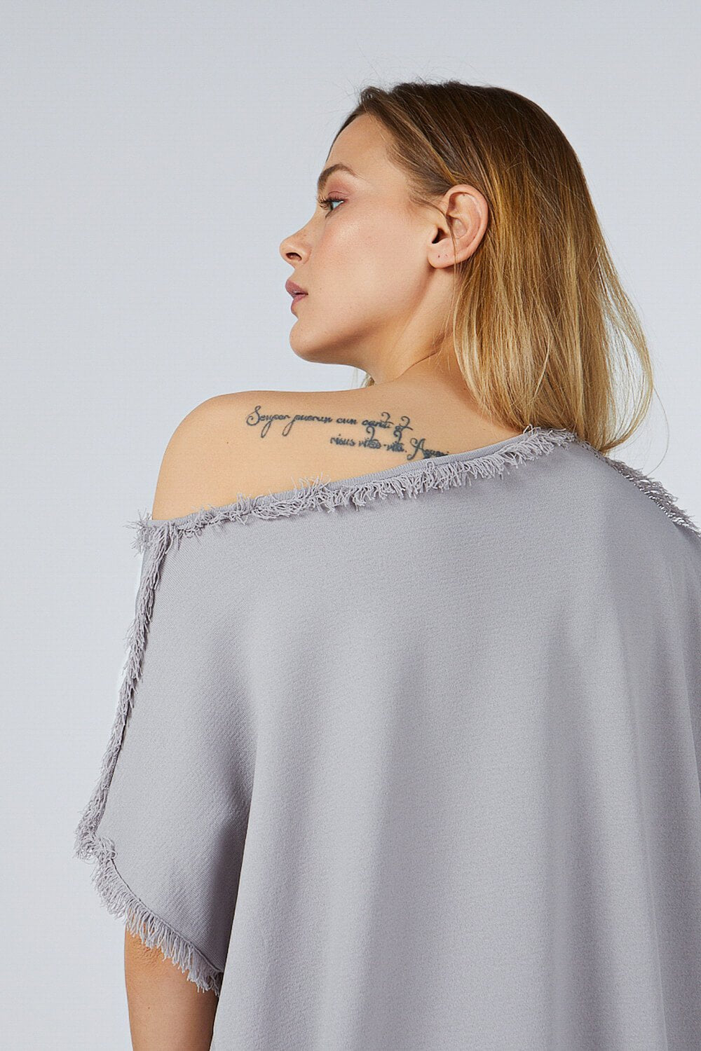 FRINGED BOAT NECK KNITWEAR TOP