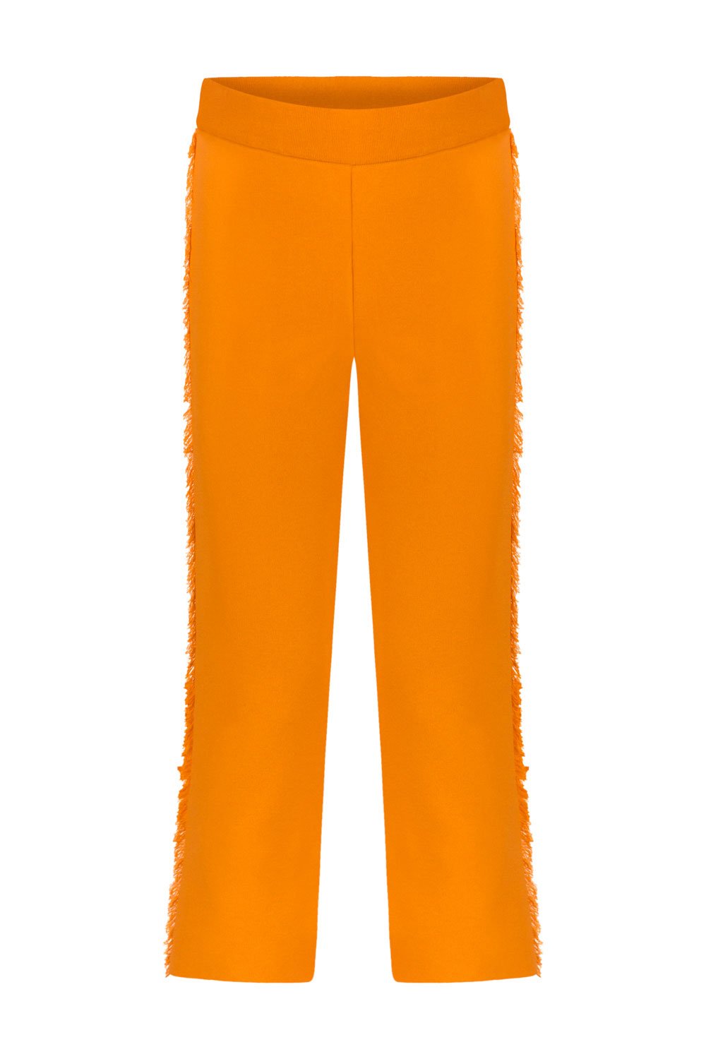FRINGED KNITWEAR PANTS ORANGE