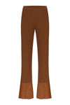 RIBBED PANTS WITH GLITTERED TIPS BRONZE