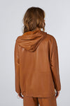 LEATHER HOODIE GINGER-GOLD