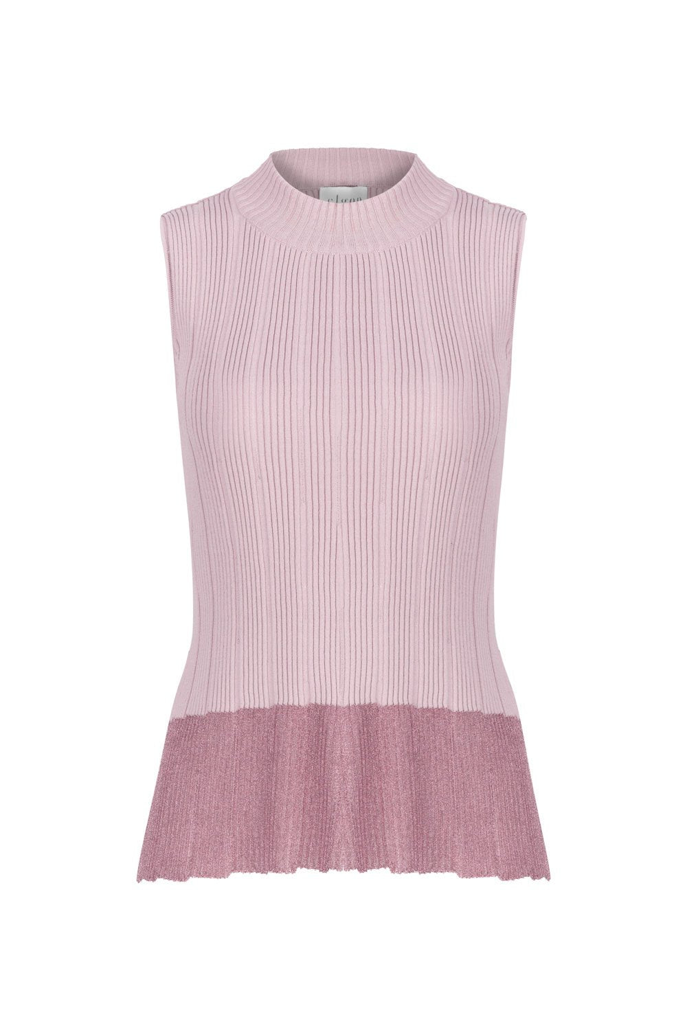 RIBBED TOP WITH GLITTERED BOTTOM PINK