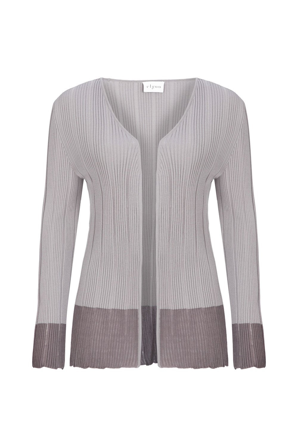 RIBBED CARDIGAN GRAY
