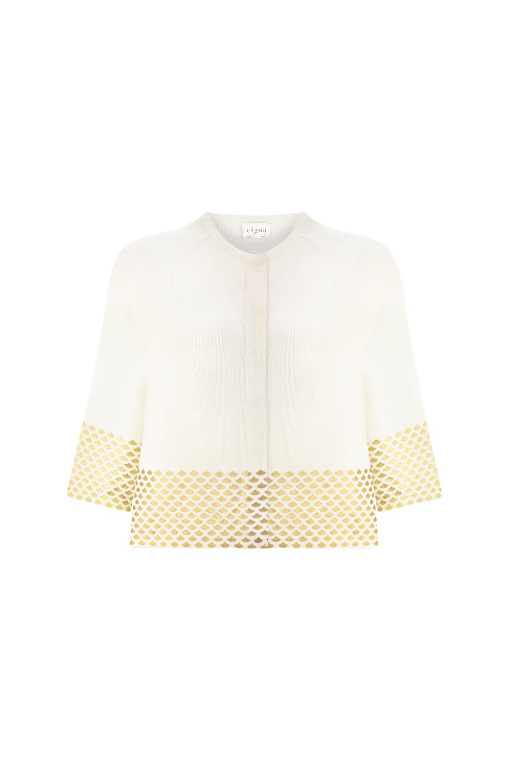 GOLD LEAF PRINTED JACKET WHITE