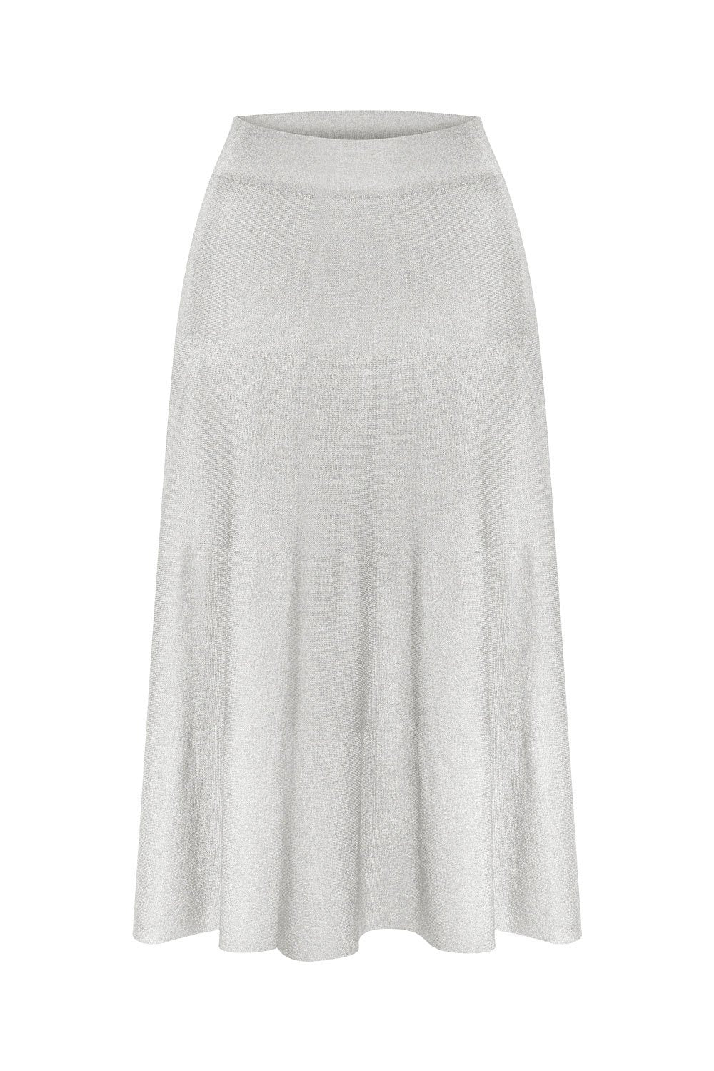 GLITTERED MIDI SKIRT SILVER