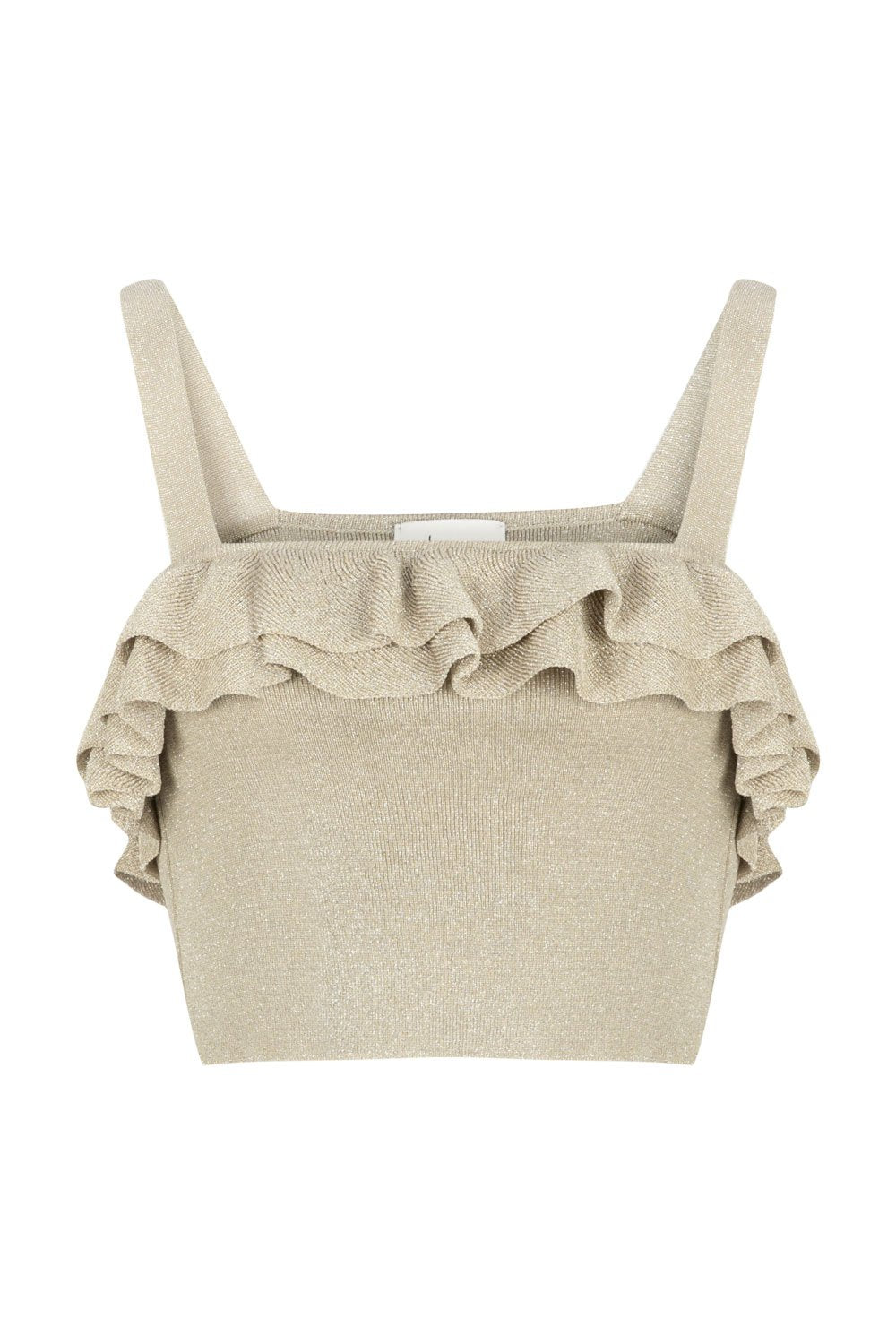 FRILLED CROP TOP GOLD GLITTERED