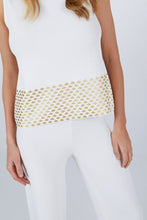 FOIL PRINTED SLEEVELESS TOP WHITE-GOLD