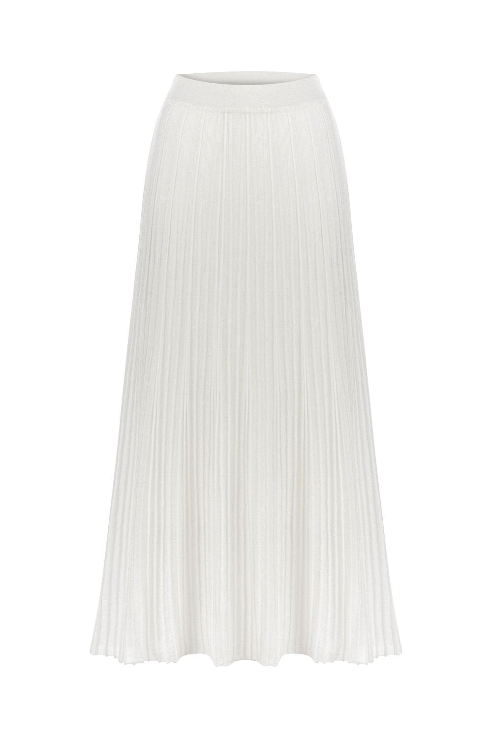 PLEADED LUREX WHITE SKIRT