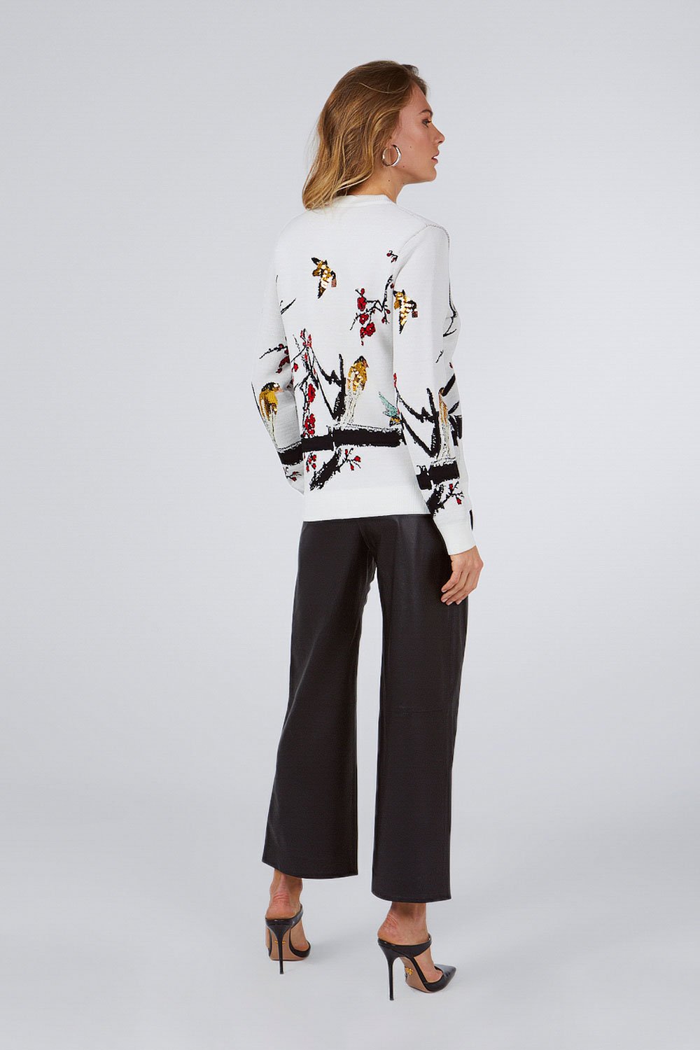 SEQUINED CARDIGAN WITH METAL BUTTONS