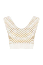 FOIL PRINTED CROP TOP WHITE-GOLD