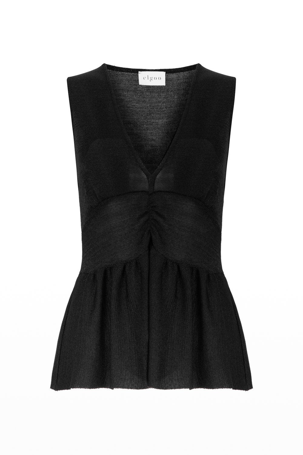 DEEP V NECKED GLITTERED TOP BLACK